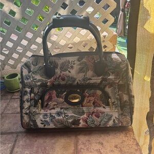 Pierre Cardin Floral Satchel with Black Accents